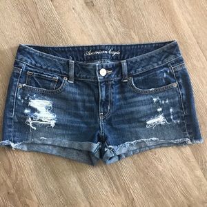 distressed jean shorts